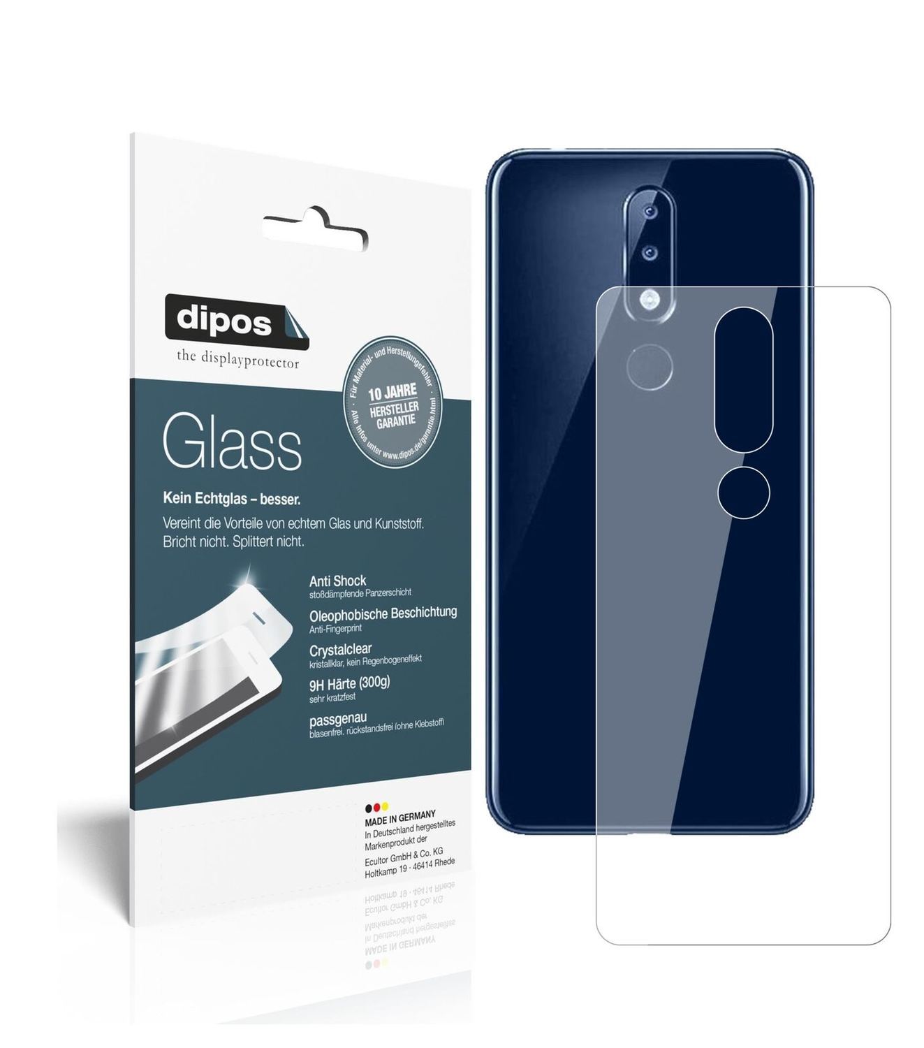 1x 9H Schutzfolie für Nokia 5.1 Plus Rückseite Pan (2)