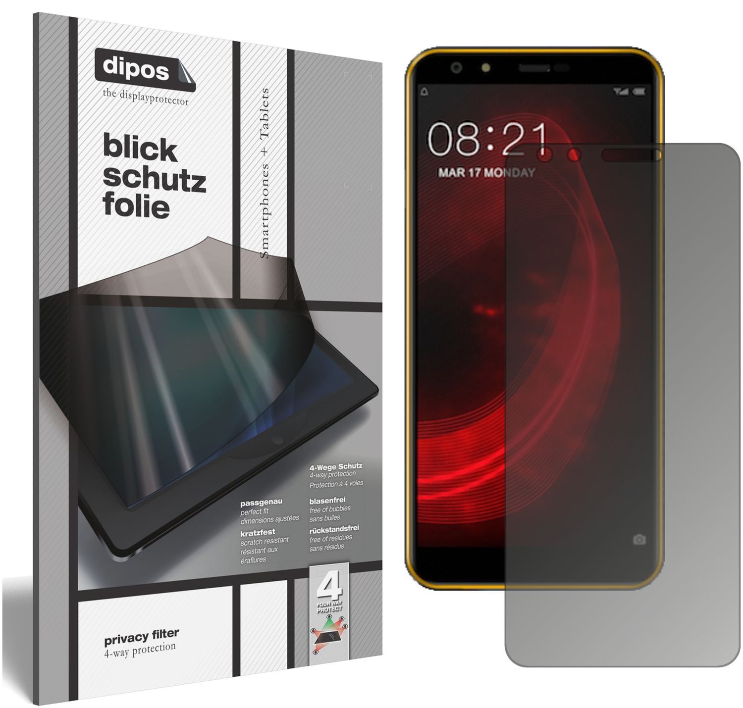 Blickschutzfolie für Nubia N2 Lite matt Schutzfoli (1)