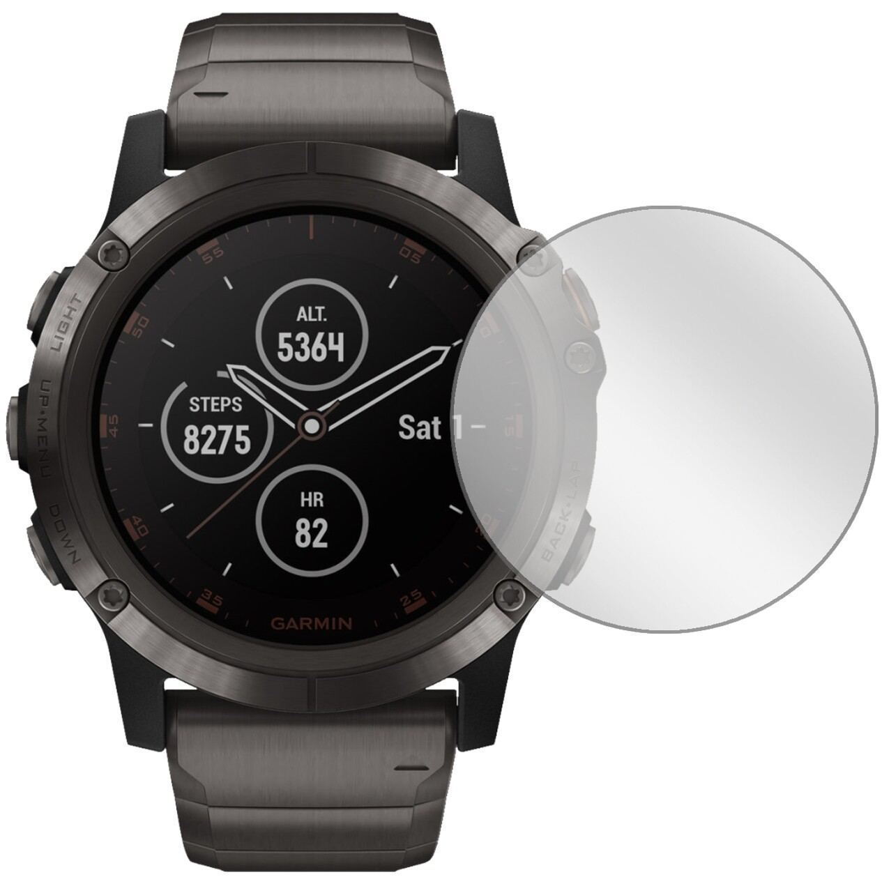 2x Schutzfolie klar für Garmin fenix 5 Plus (47mm) (2)