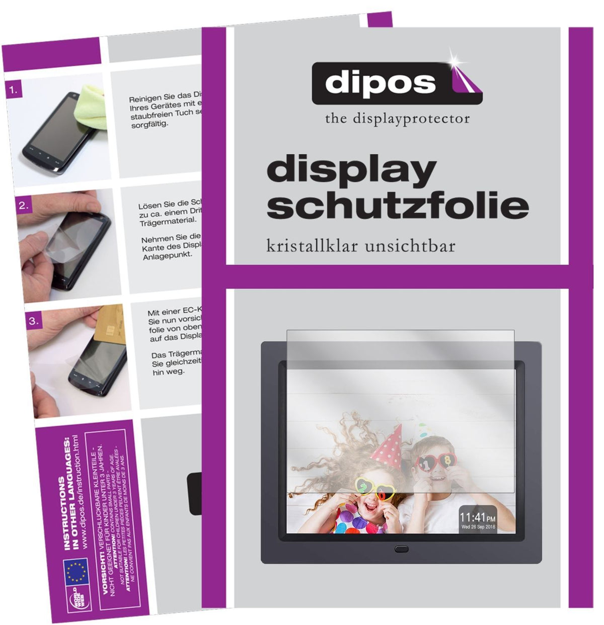 2x Schutzfolie klar für Apeman 8 Zoll HD Display-S (1)