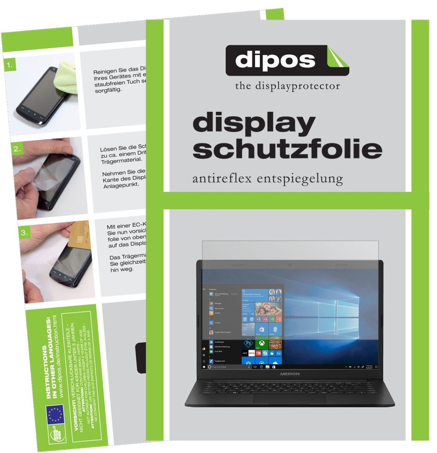2x Schutzfolie matt für Medion Akoya E4254 Noteboo (1)
