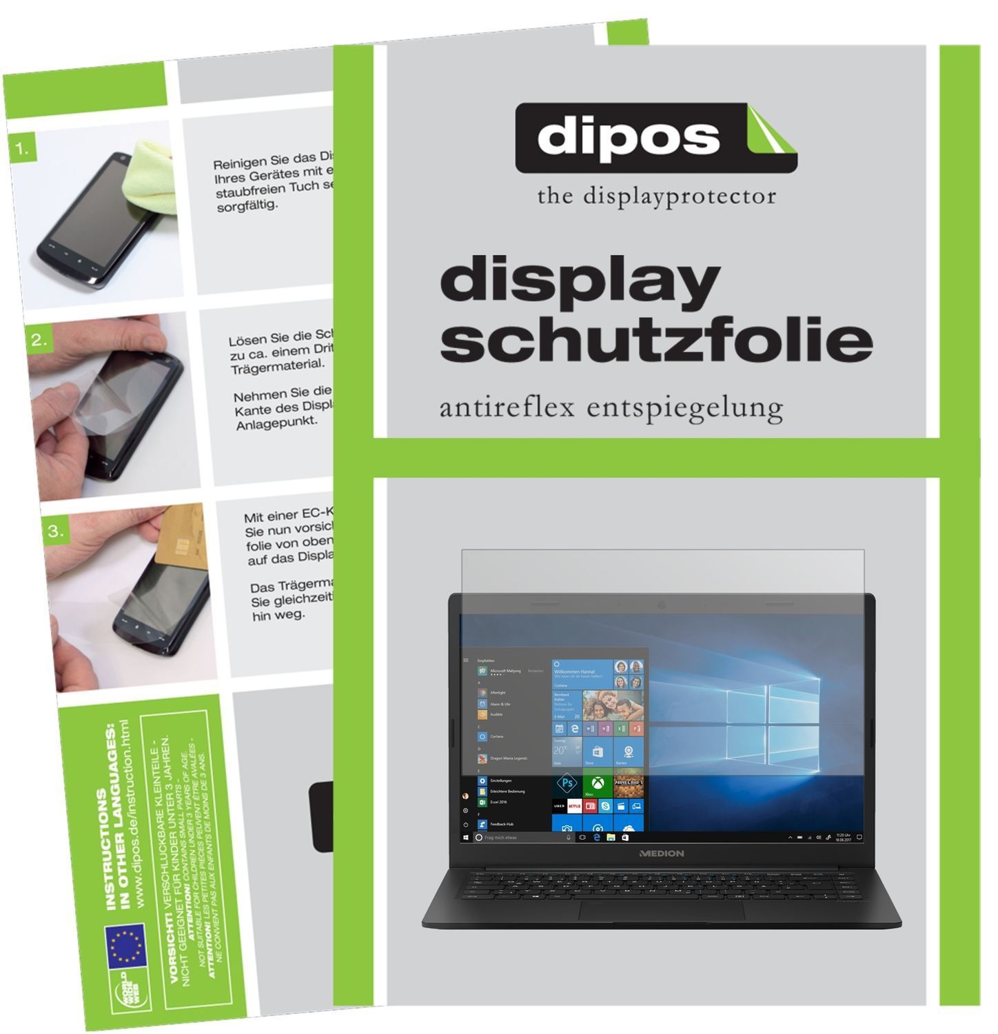 2x Schutzfolie matt für Medion Akoya E4254 Noteboo (1)