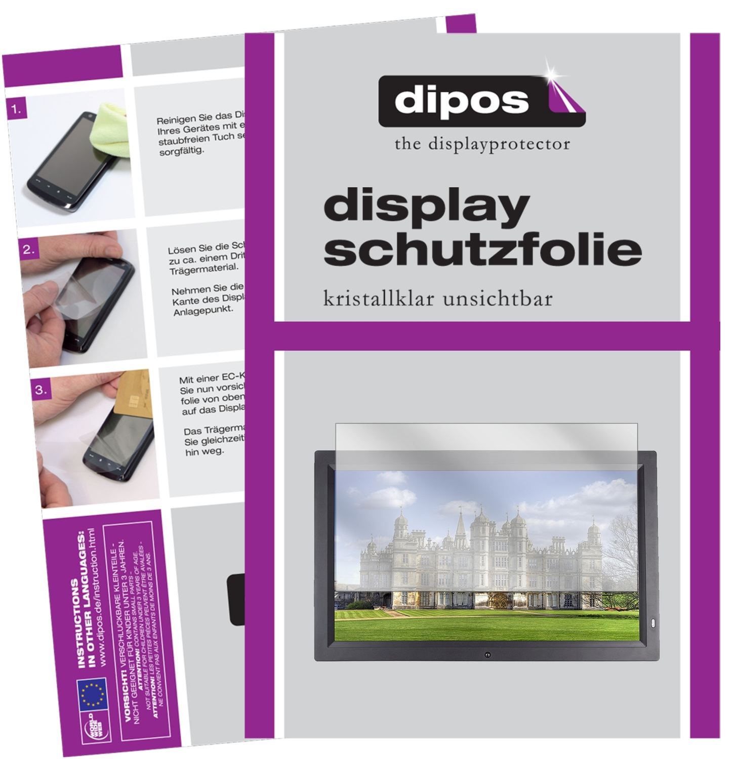 2x Schutzfolie klar für Xoro DPF 21A2 Display-Schu (1)