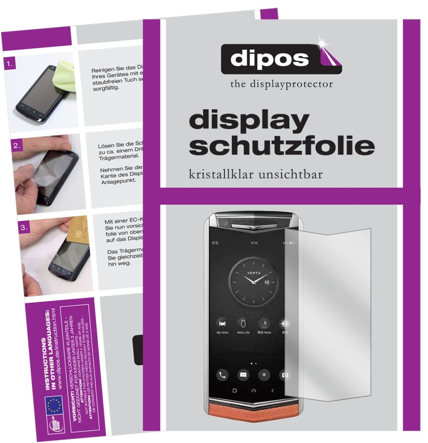 6x Schutzfolie klar für Vertu Aster P Display-Schu (1)
