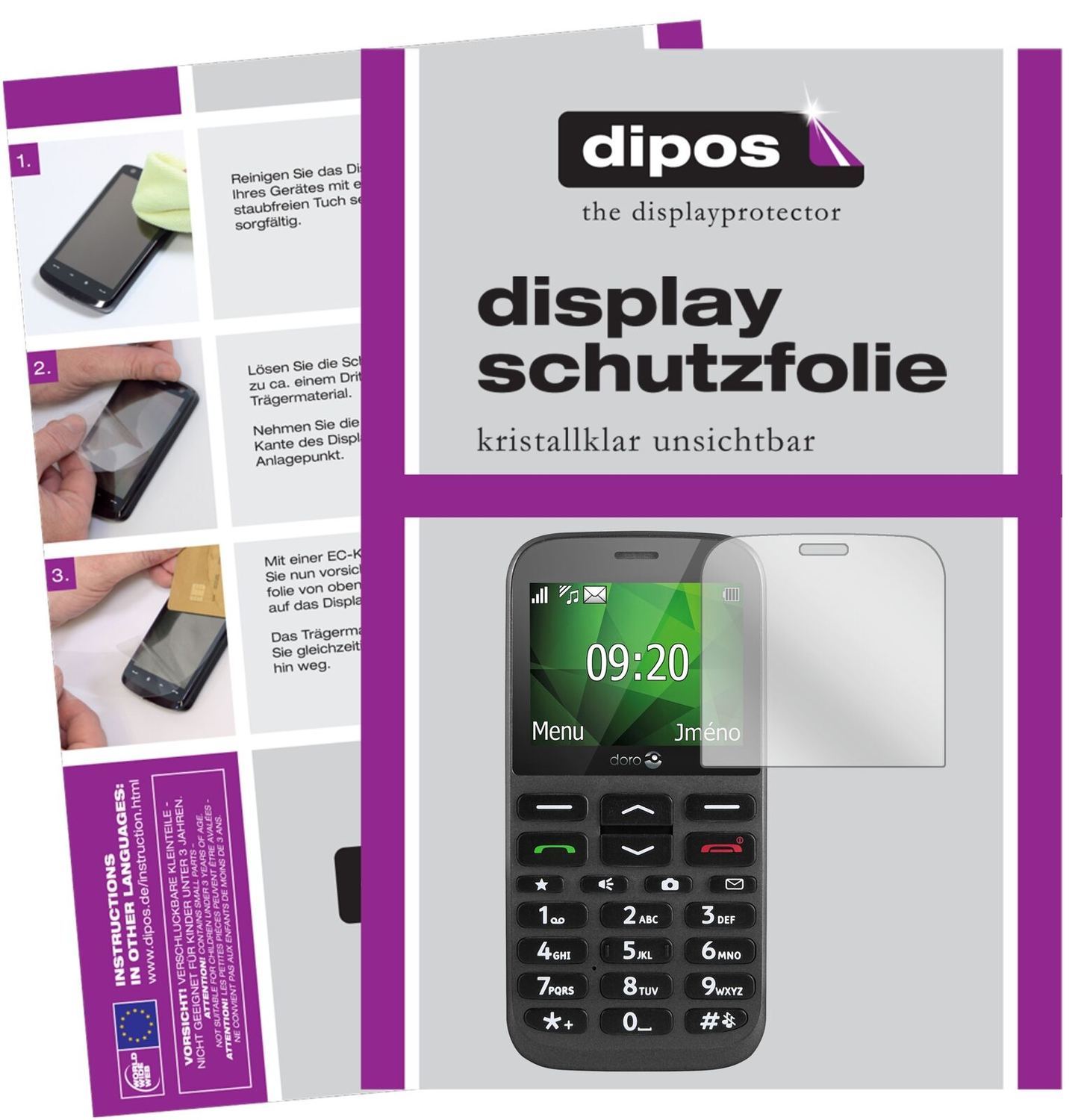 5x Schutzfolie klar für Doro 1370 Display-Schutzfo (2)