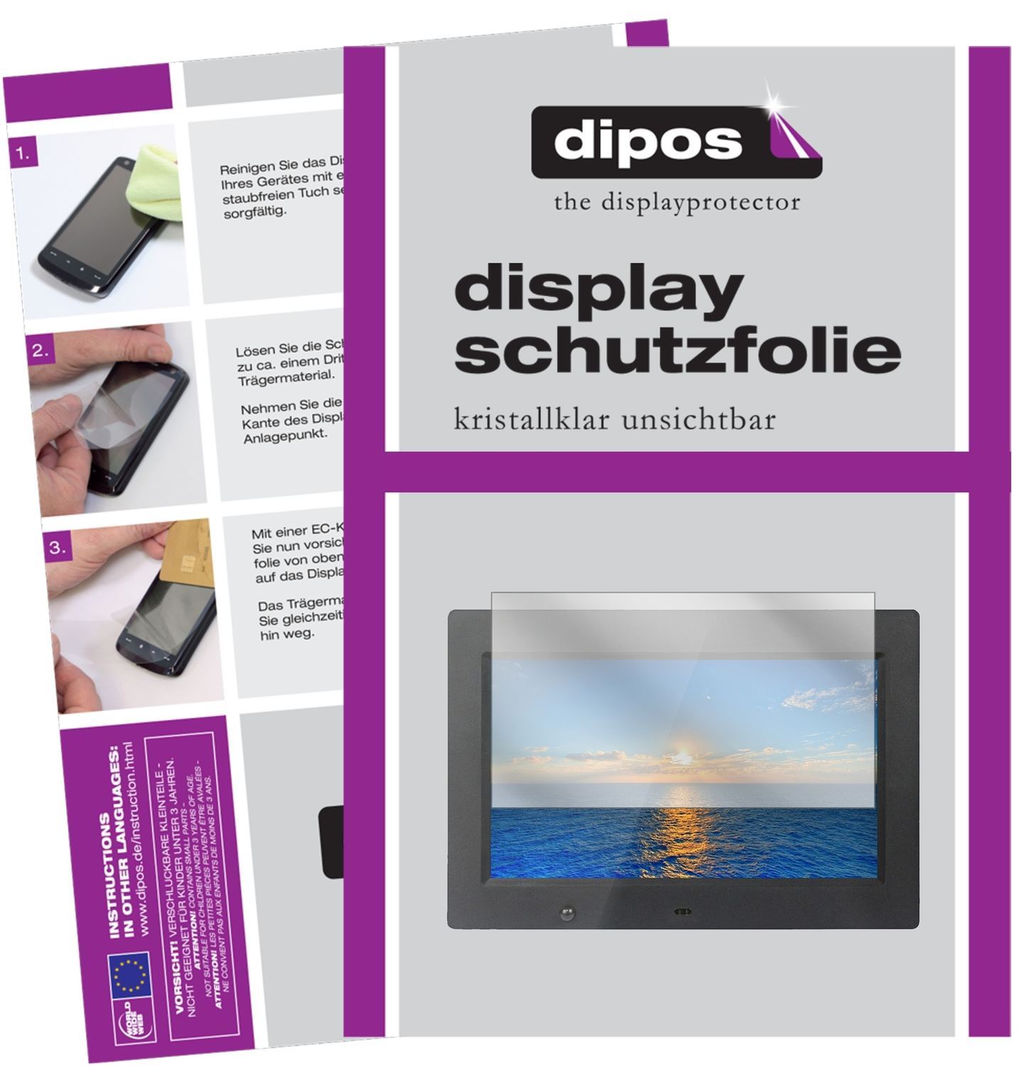 2x Schutzfolie klar für Xoro DPF 10B1 Display-Schu (1)