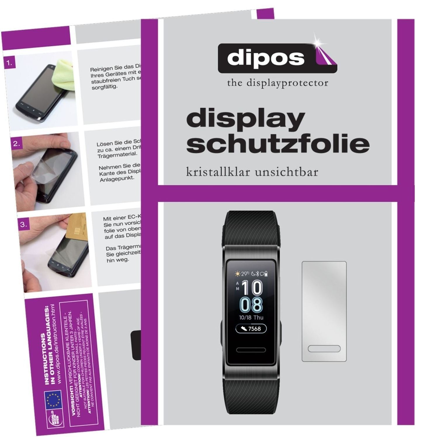 5x Schutzfolie klar für Huawei Band 3 Pro Display- (2)