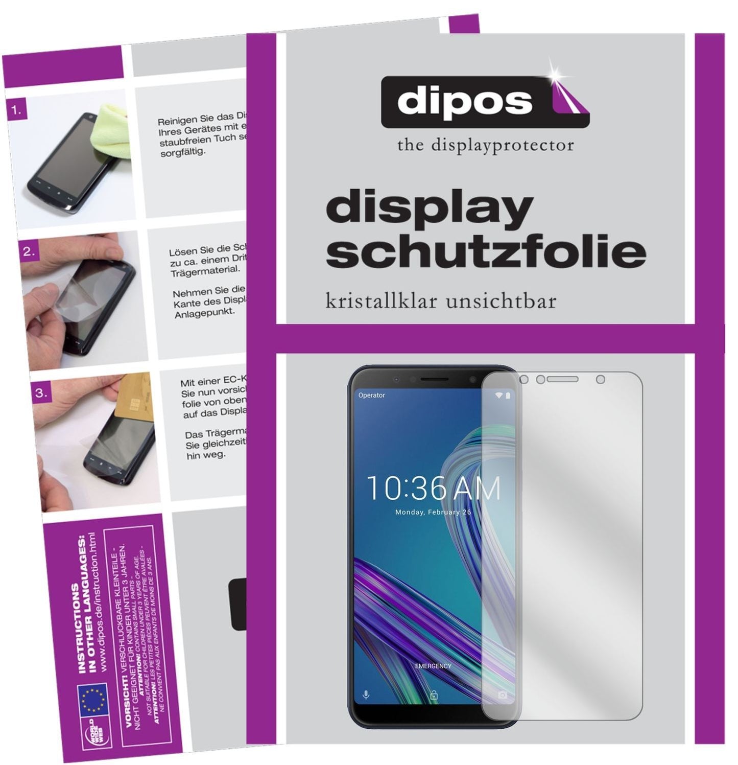 6x Schutzfolie klar für Asus ZenFone Max M1 (ZB556 (1)