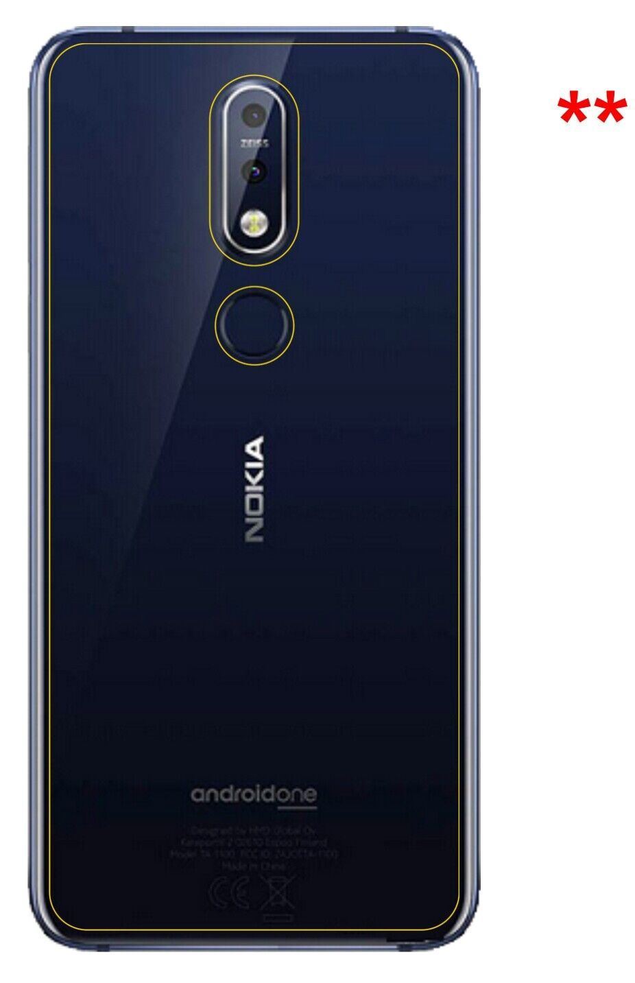 5x Schutzfolie klar für Nokia X7 (2018) Rückseite  (5)