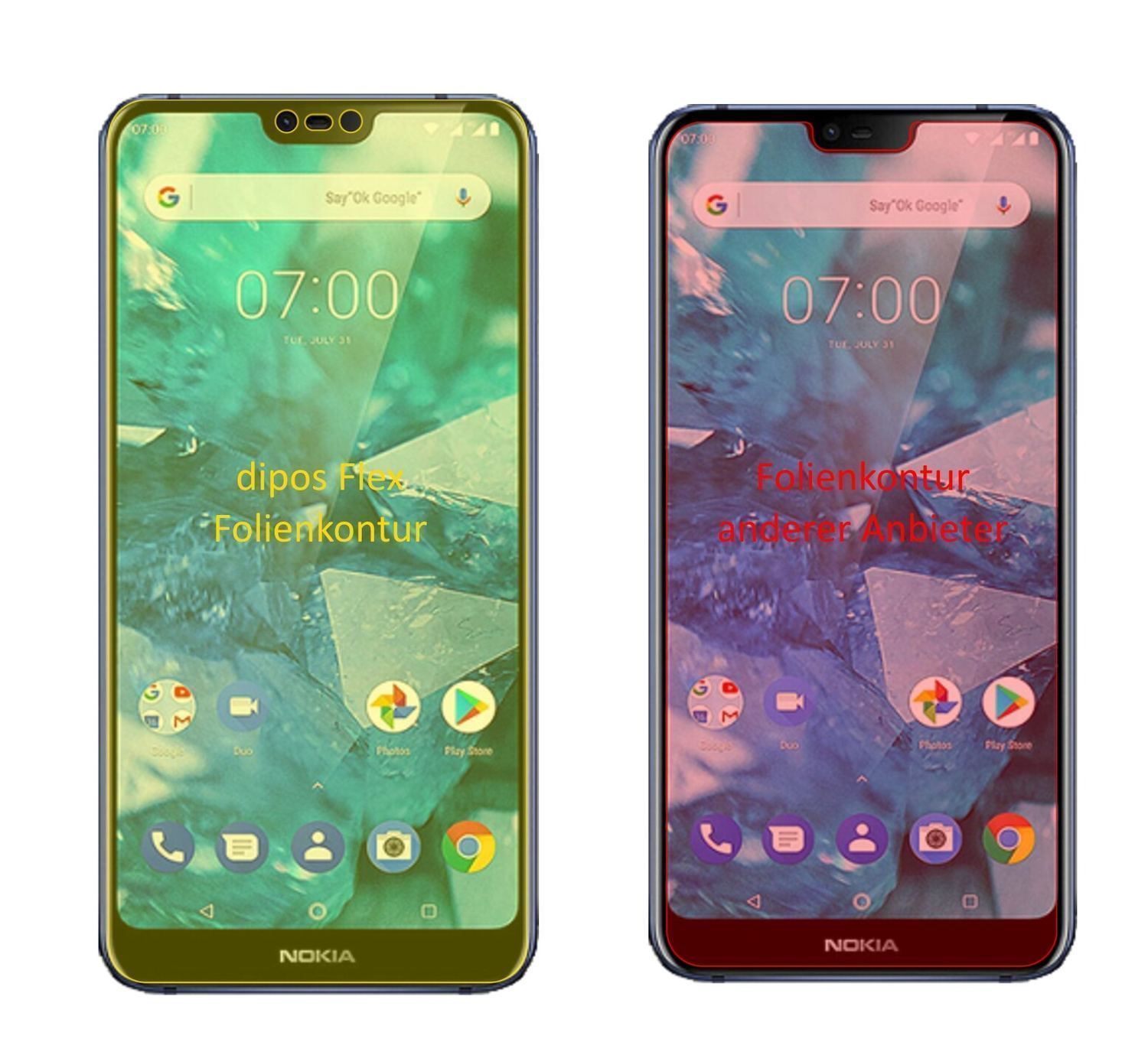3x 3D Full Cover Schutzfolie für Nokia X7 (2018) (2)