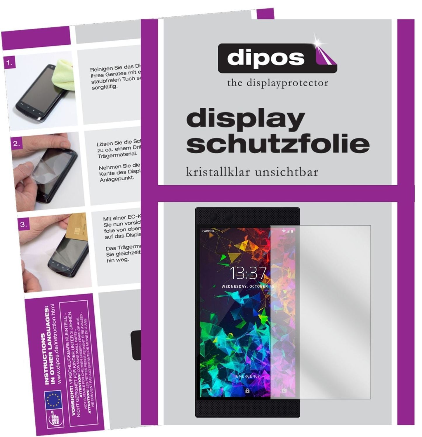 5x Schutzfolie klar für Razer Phone 2 Display-Schu (2)