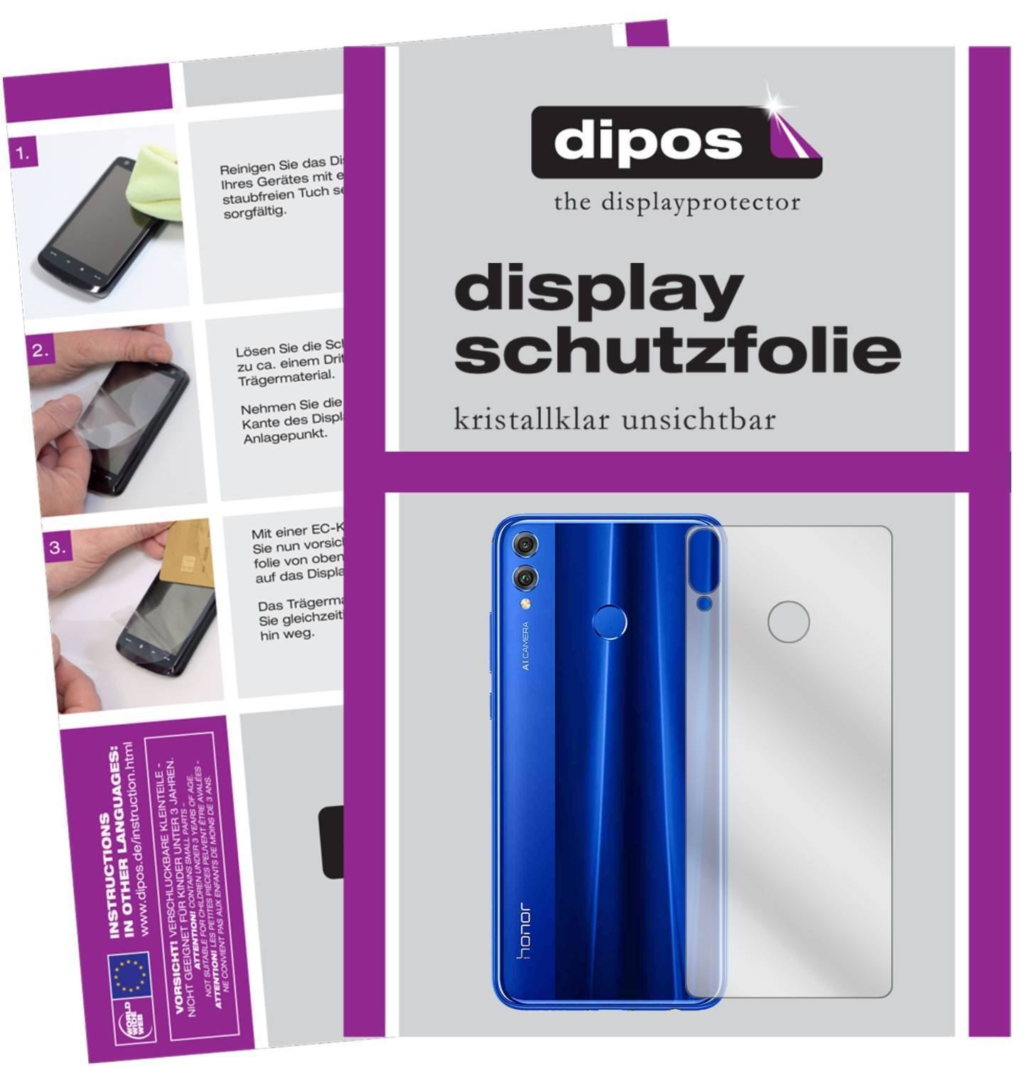 5x Schutzfolie klar für Honor 8X Max Rückseite Dis (2)