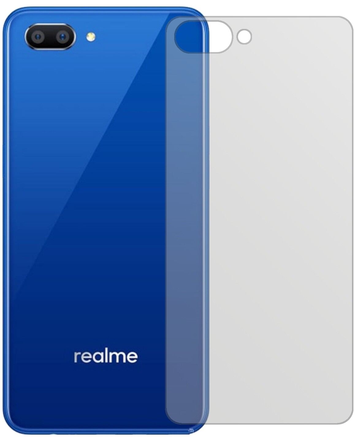 2x Schutzfolie matt für Oppo Realme C1 Rückseite D (2)