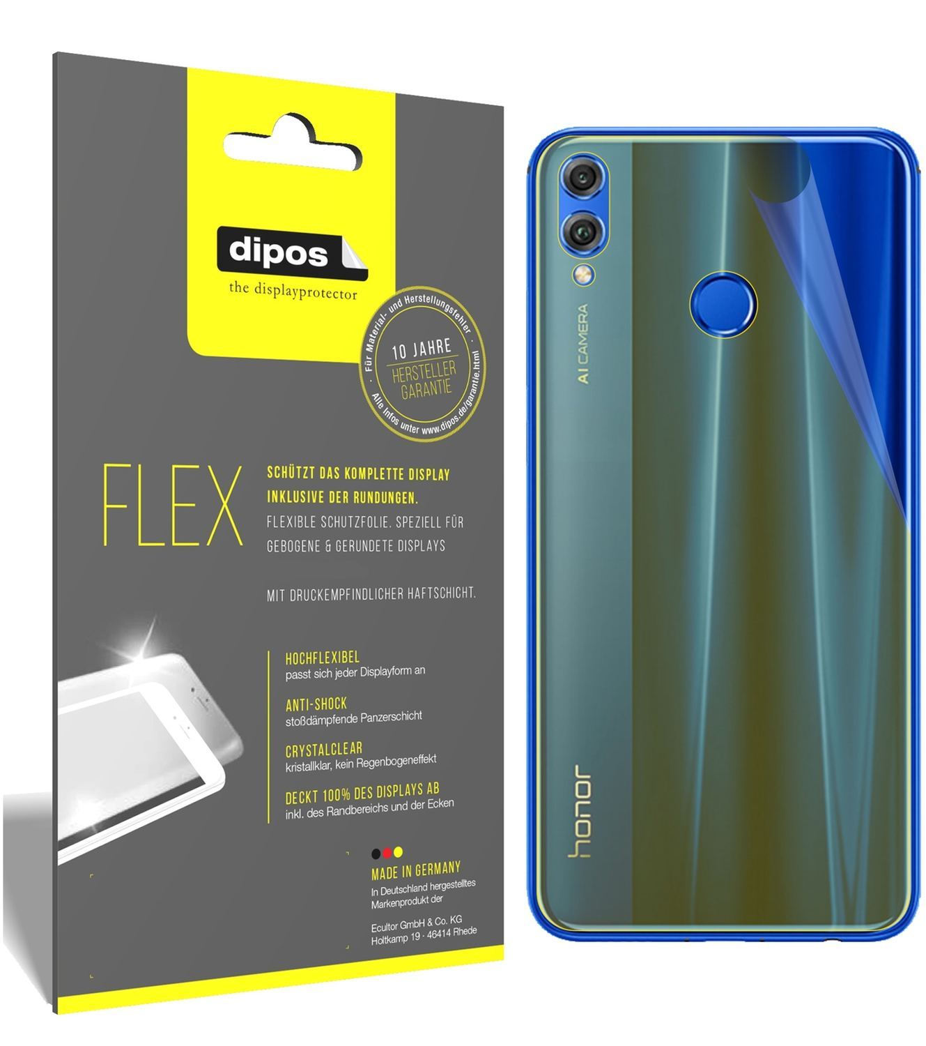 3x 3D Full Cover Schutzfolie für Honor 8X Max Rück (1)