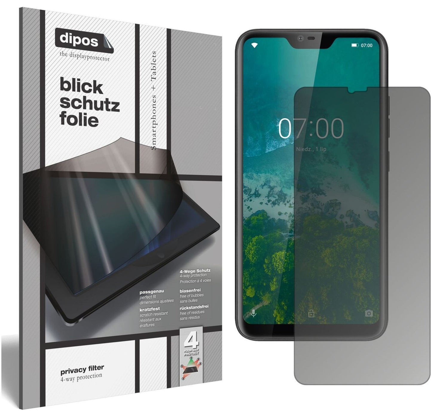 Blickschutzfolie für Kruger Matz Smartfon LIVE 7 m (2)