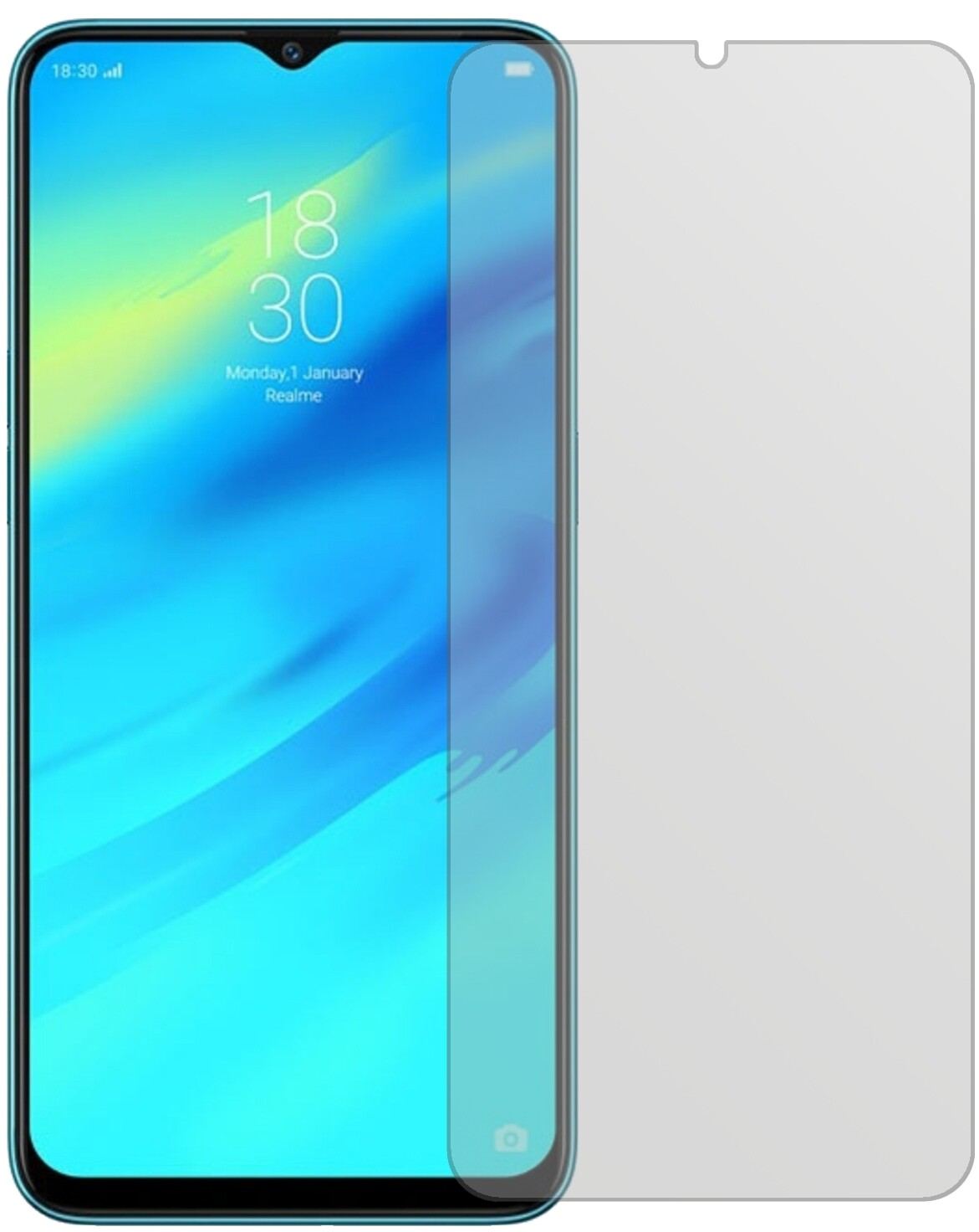 2x Schutzfolie matt für Oppo Realme 2 Pro Display- (2)