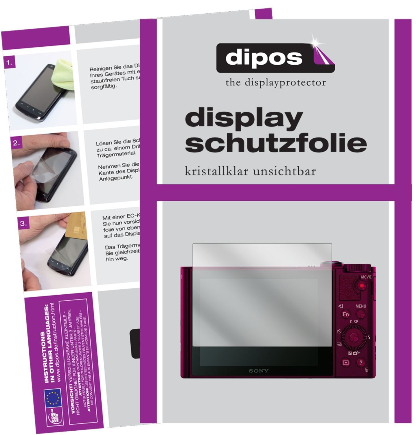 6x Schutzfolie klar für Sony DSC-WX500 Display-Sch (1)
