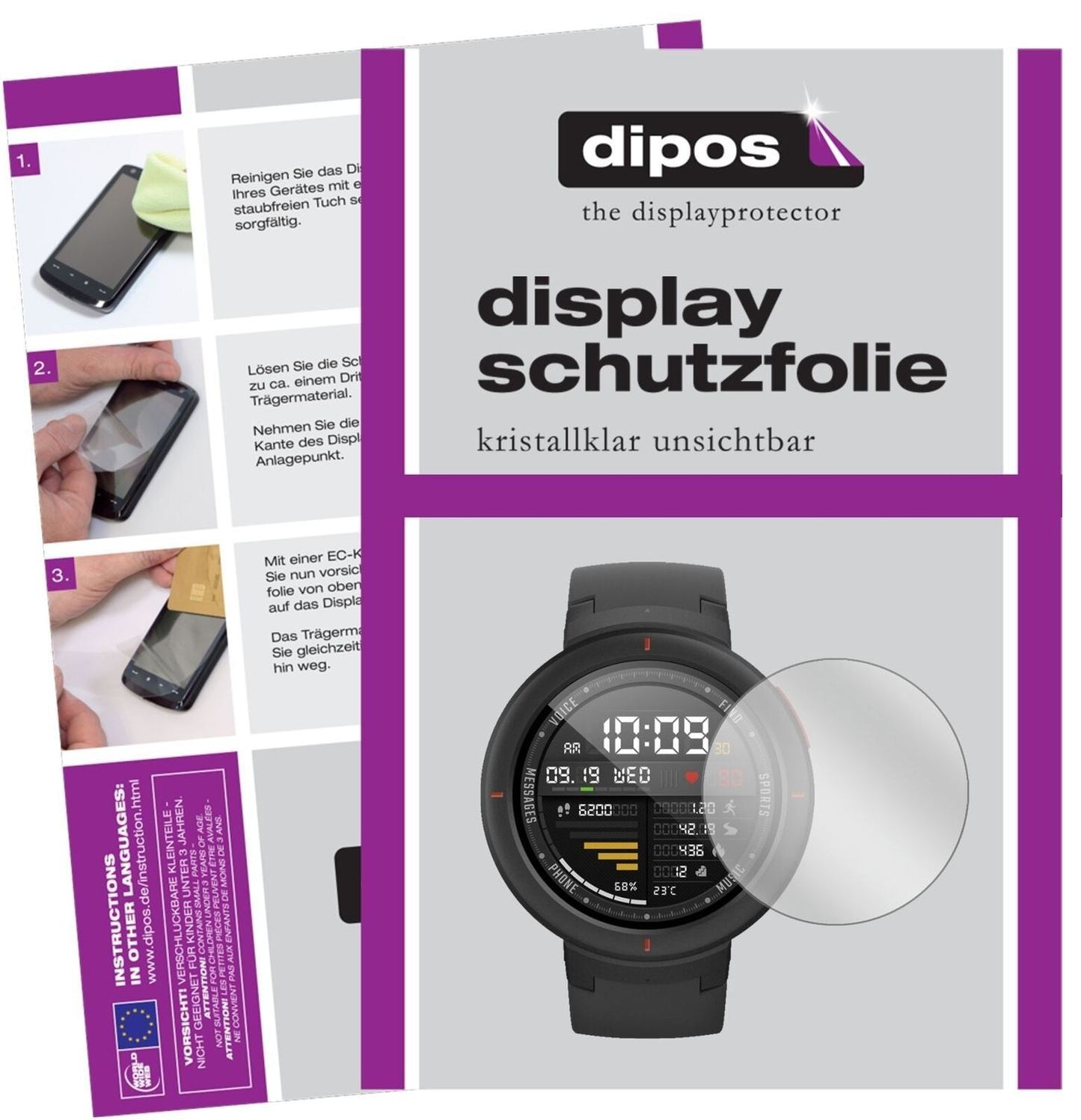 5x Schutzfolie klar für Huami Amazfit Verge Displa (2)