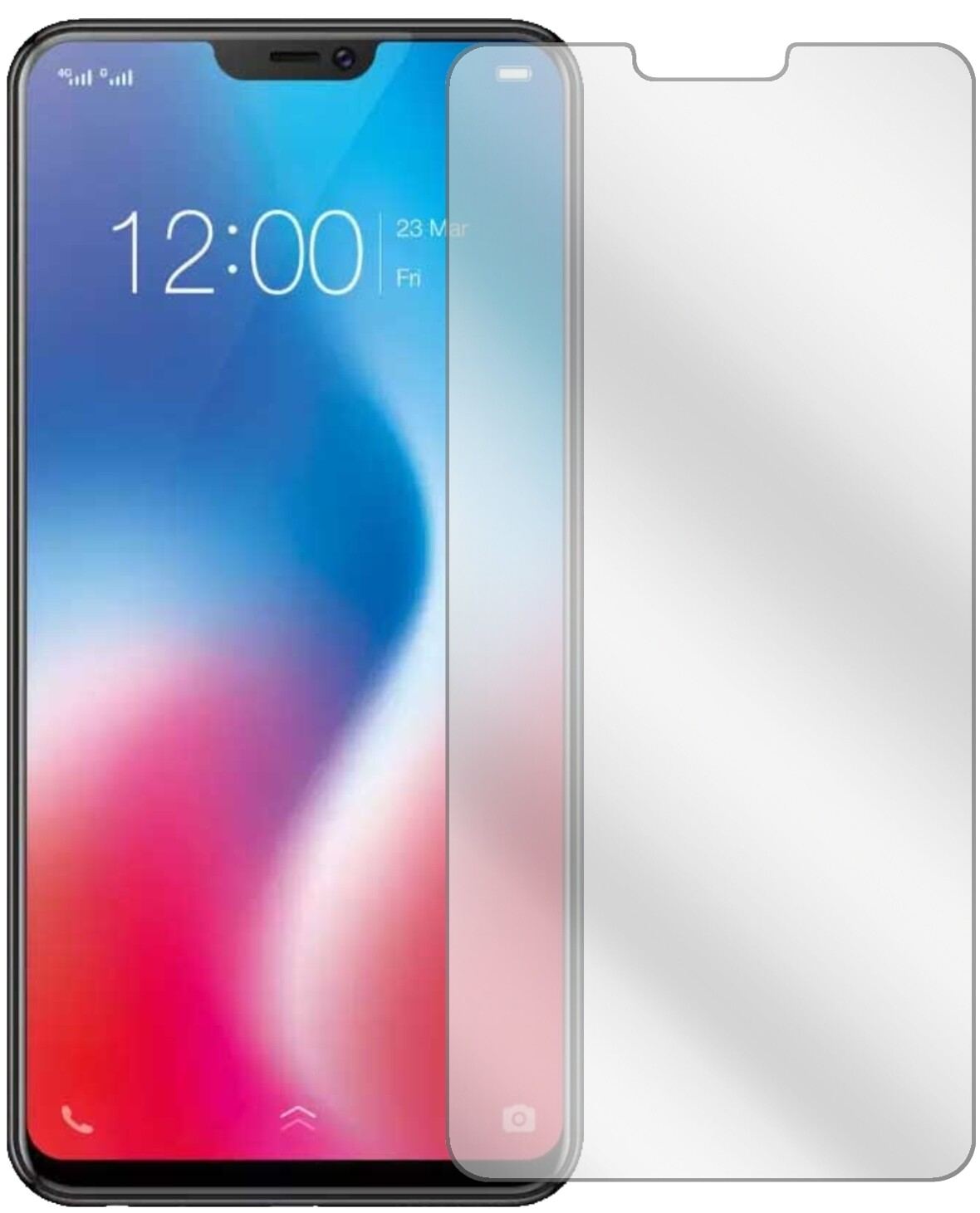 2x Schutzfolie klar für Vivo V9 Pro Display-Schutz (2)