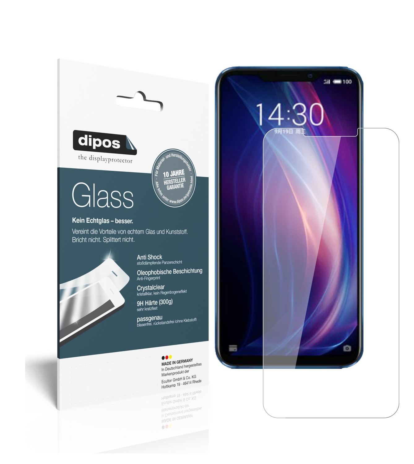2x 9H Schutzfolie für Meizu X8 Panzerfolie (1)