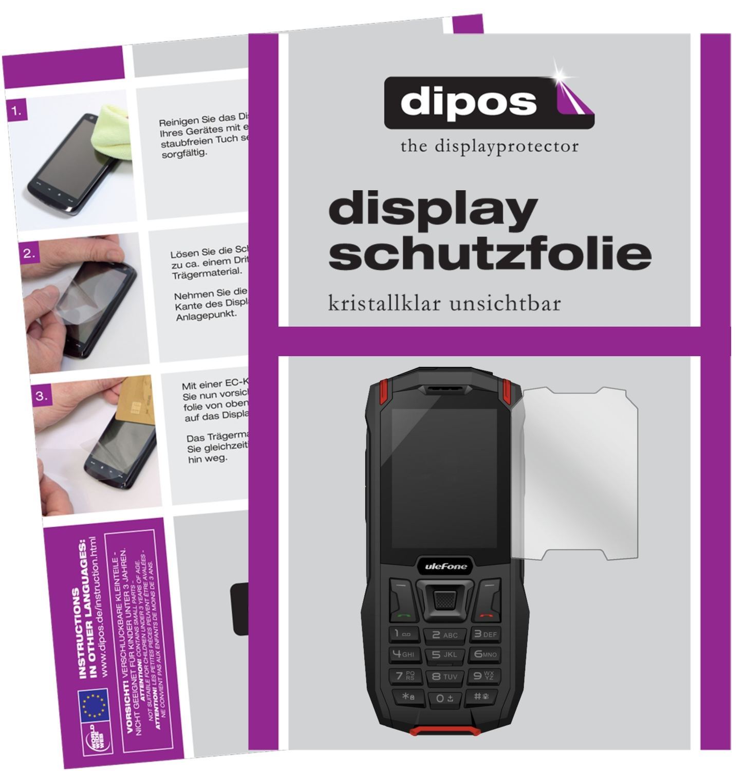 2x Schutzfolie klar für Ulefone Armor Mini Display (1)
