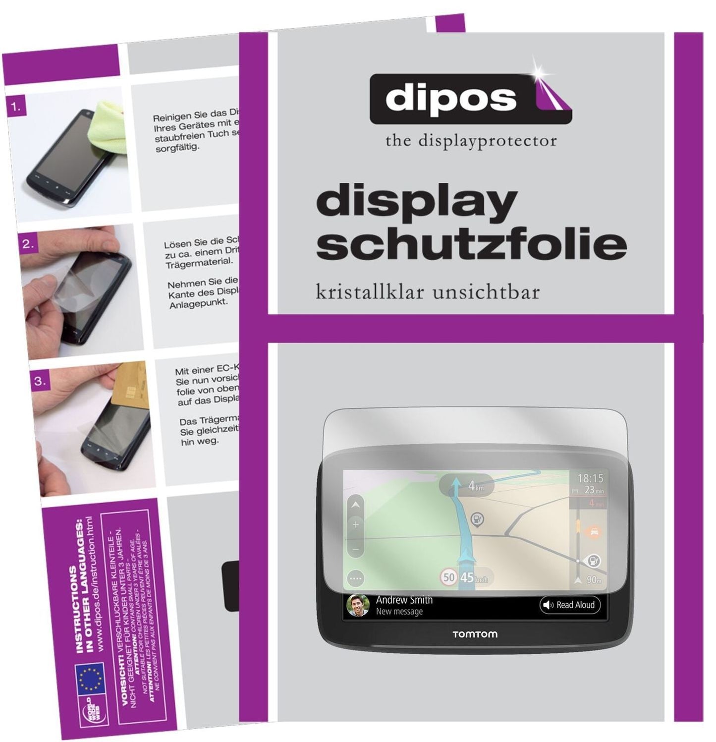 2x Schutzfolie klar für TomTom Go Basic Display-Sc (2)