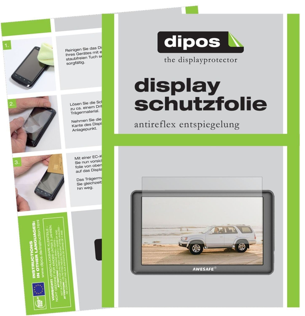 2x Schutzfolie matt für AWESAFE GPS Navi 7 Zoll Di (2)