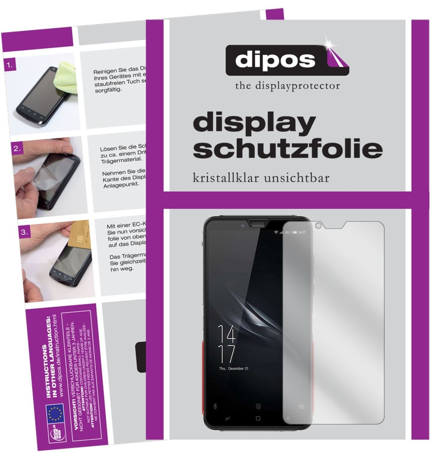 5x Schutzfolie klar für Elephone Soldier Display-S (2)