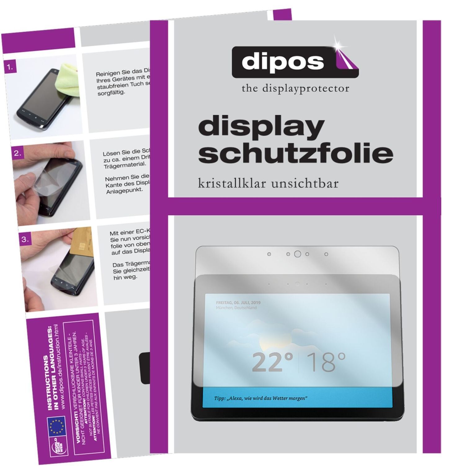 1x Schutzfolie klar für Amazon Echo Show 2. Gen Di (2)