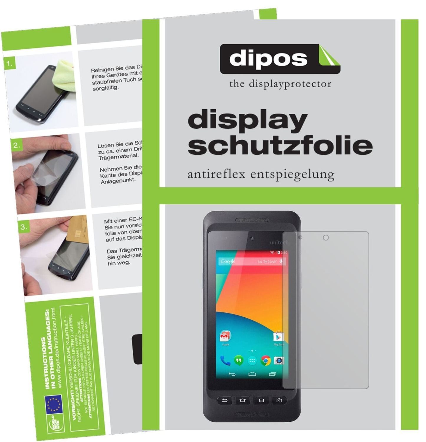 5x Schutzfolie matt für Unitech PA720 Display-Schu (2)