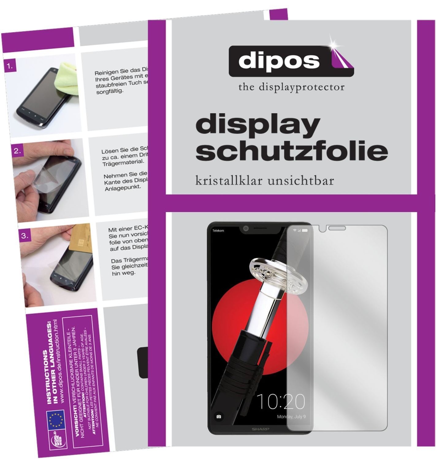 2x Schutzfolie klar für Sharp Aquos D10 Display-Sc (1)