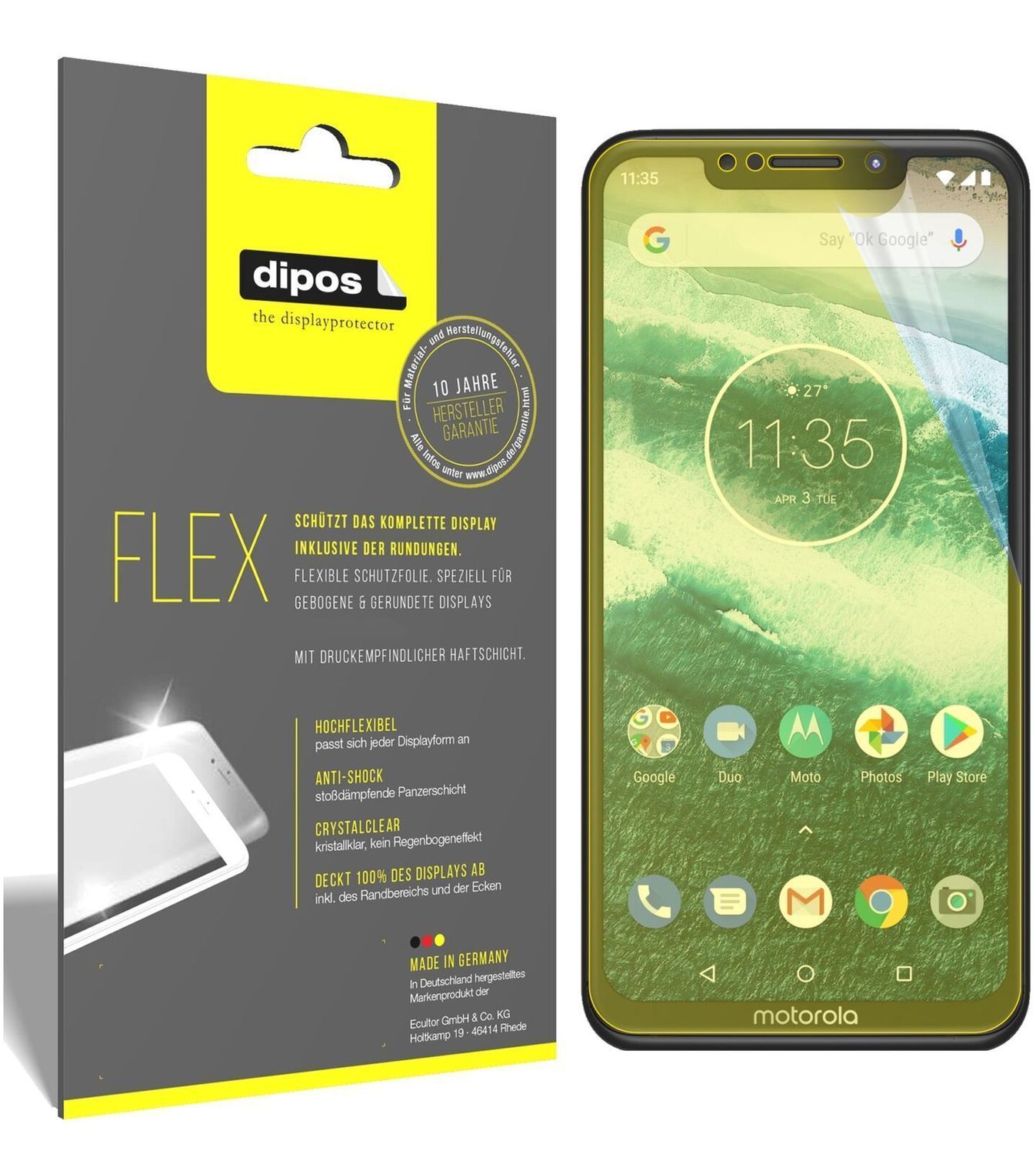 2x 3D Full Cover Schutzfolie für Motorola One Powe (2)