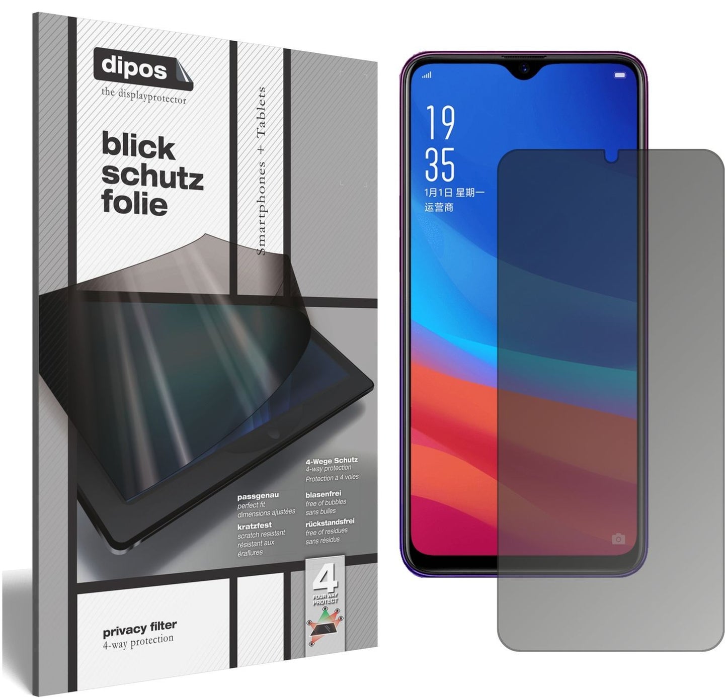 Blickschutzfolie für Oppo A7x matt Schutzfolie Pri (1)
