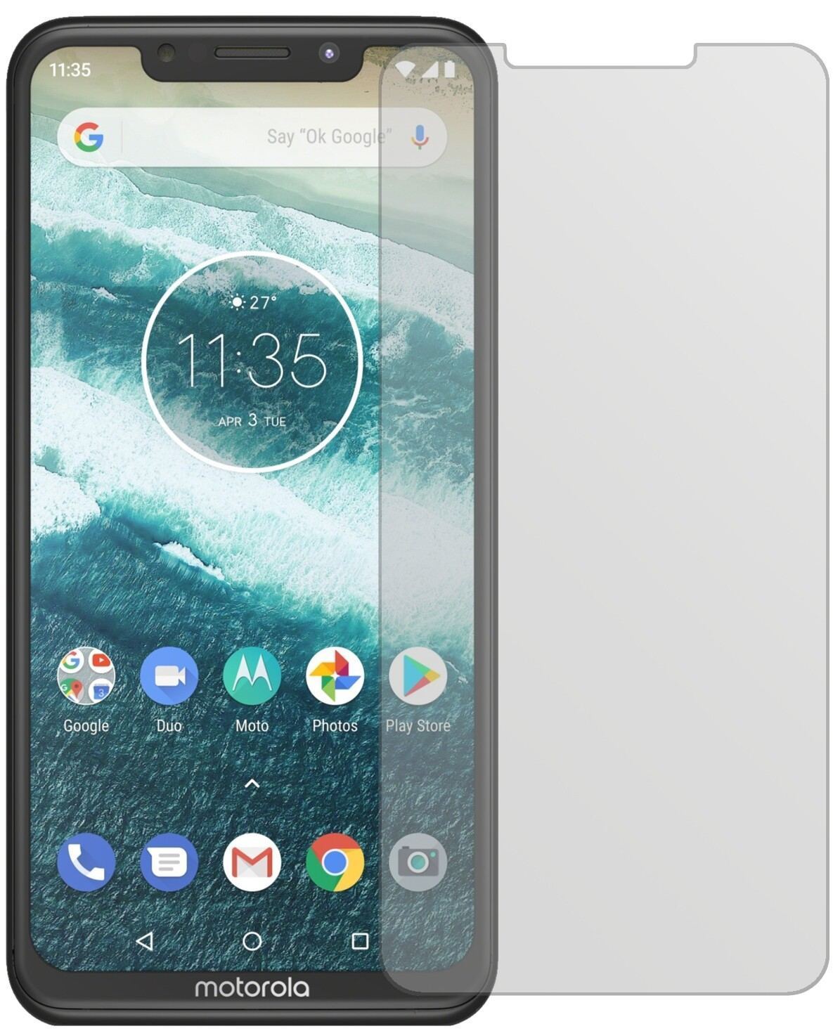 2x Schutzfolie matt für Motorola One Power Display (2)