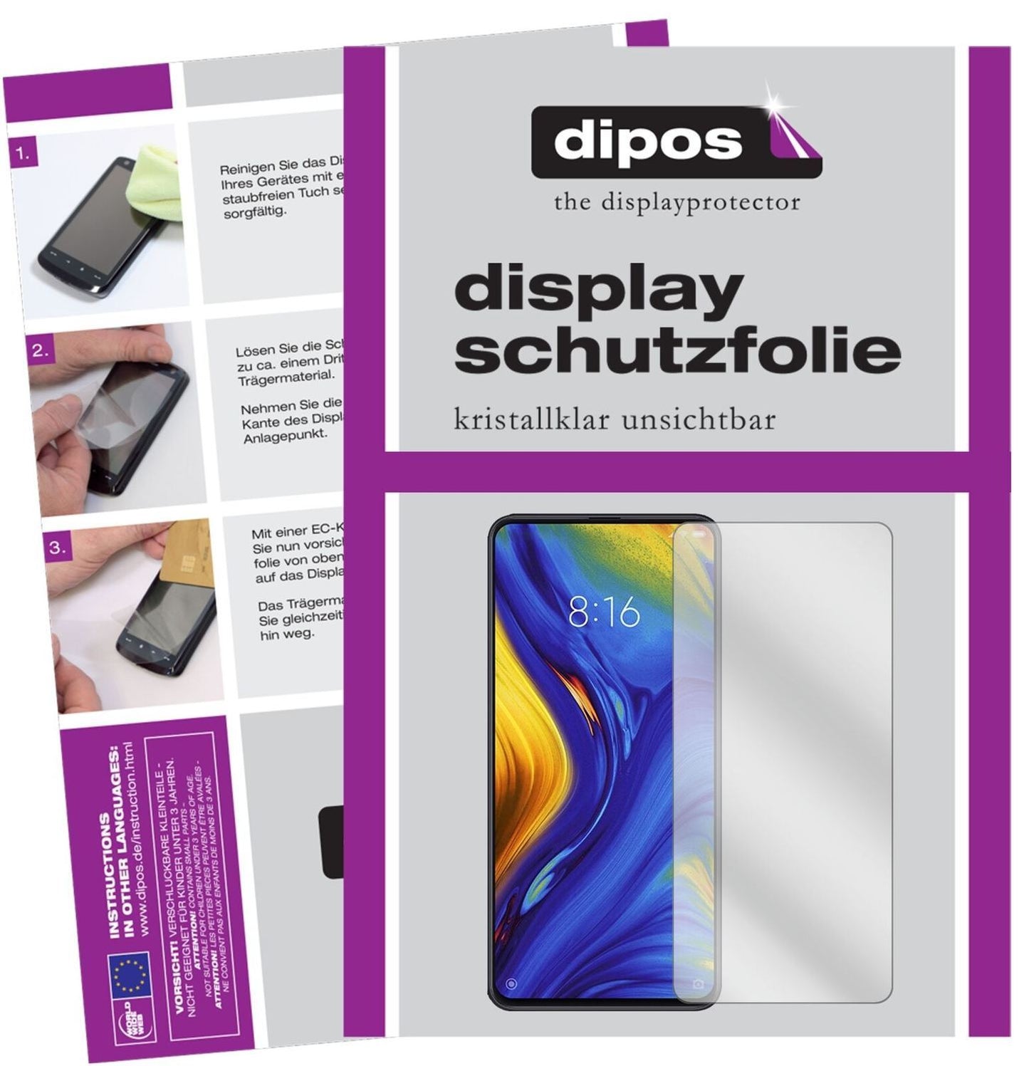 5x Schutzfolie klar für Xiaomi Mi Mix 3 Display-Sc (2)