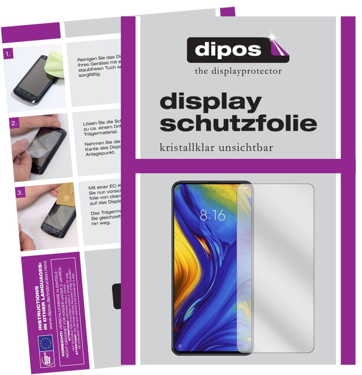 5x Schutzfolie klar für Xiaomi Mi Mix 3 Display-Sc (2)