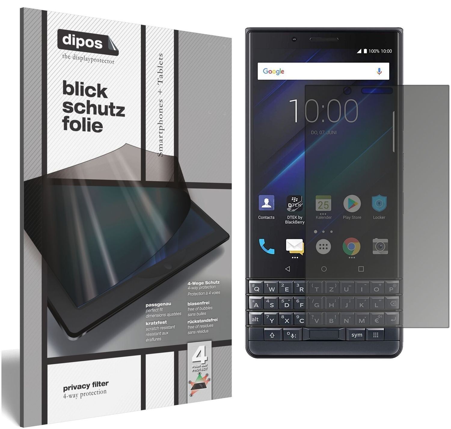 Blickschutzfolie für Blackberry Key 2 LE matt Schu (2)