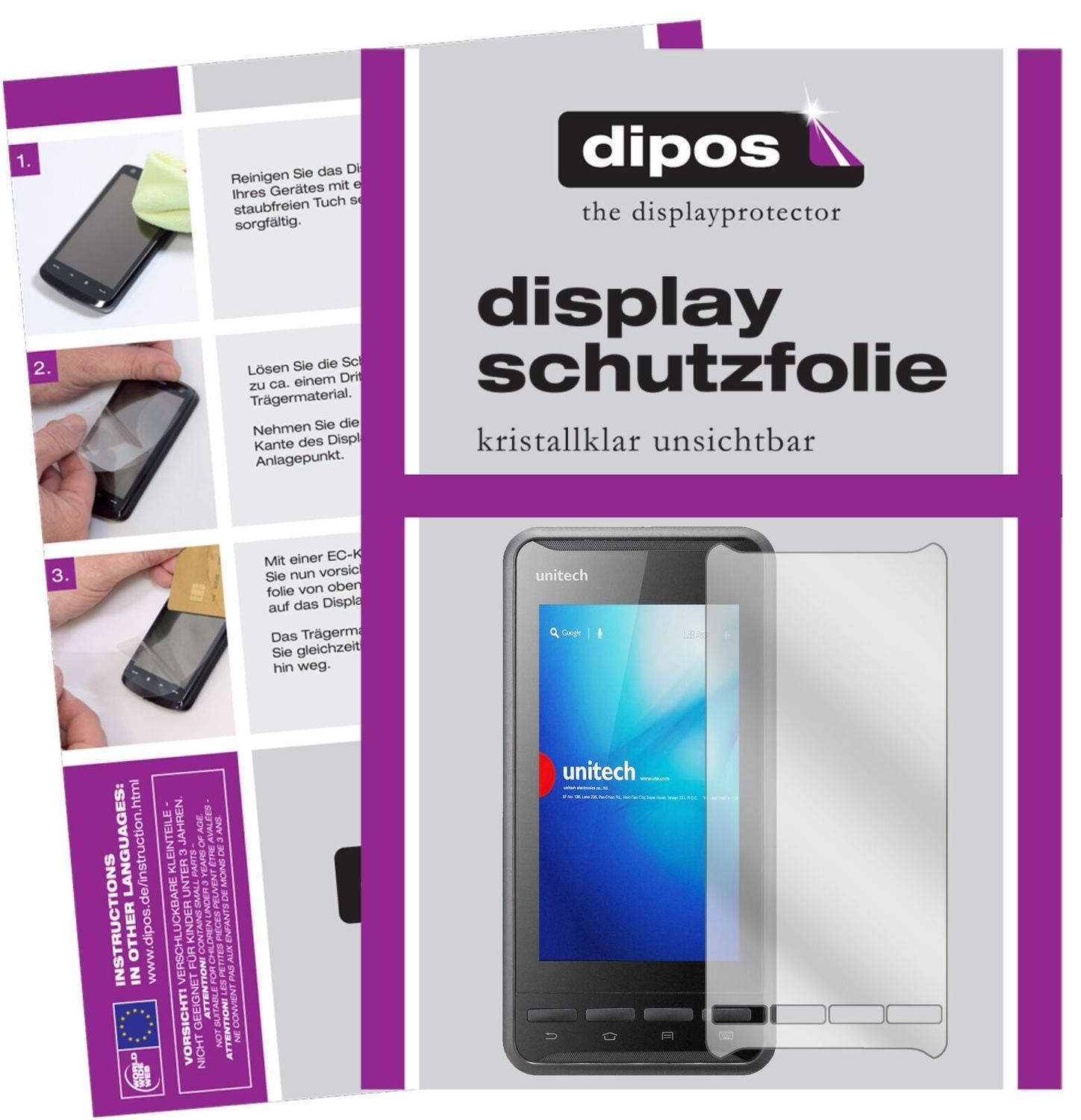 1x Schutzfolie klar für Unitech PA700 Display-Schu (2)