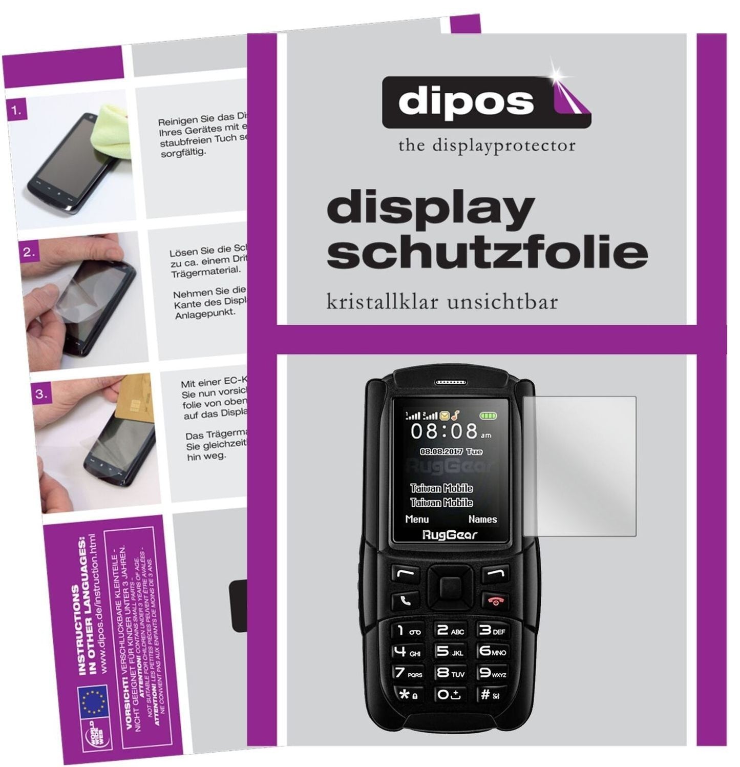 1x Schutzfolie klar für Ruggear RG129 (2018) Displ (2)