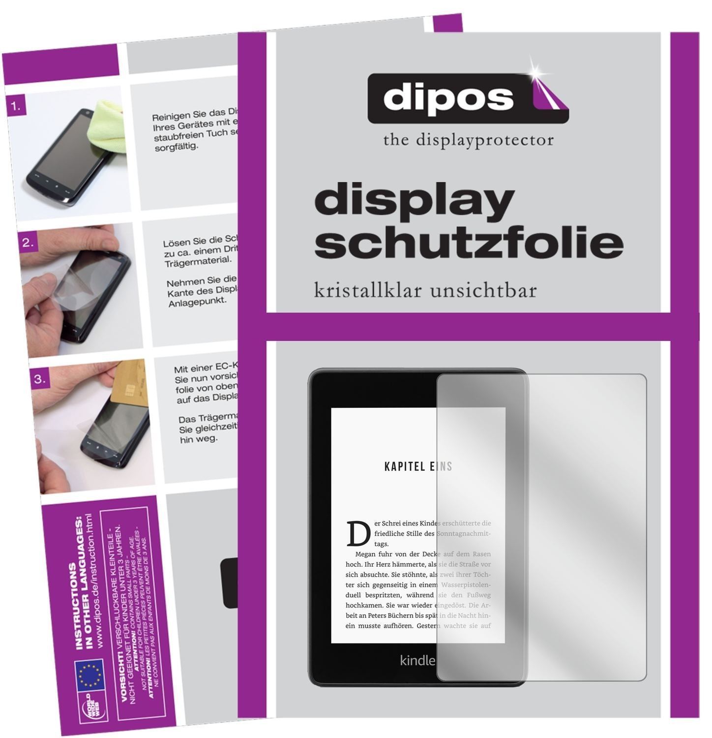 2x Schutzfolie klar für Amazon Kindle Paperwhite ( (1)