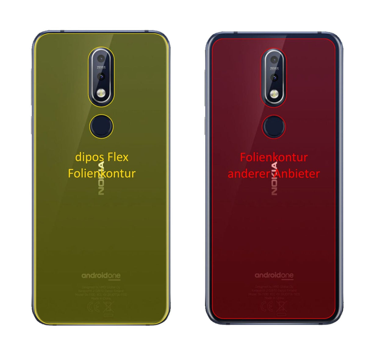 3x 3D Full Cover Schutzfolie für Nokia 7.1 Rücksei (2)