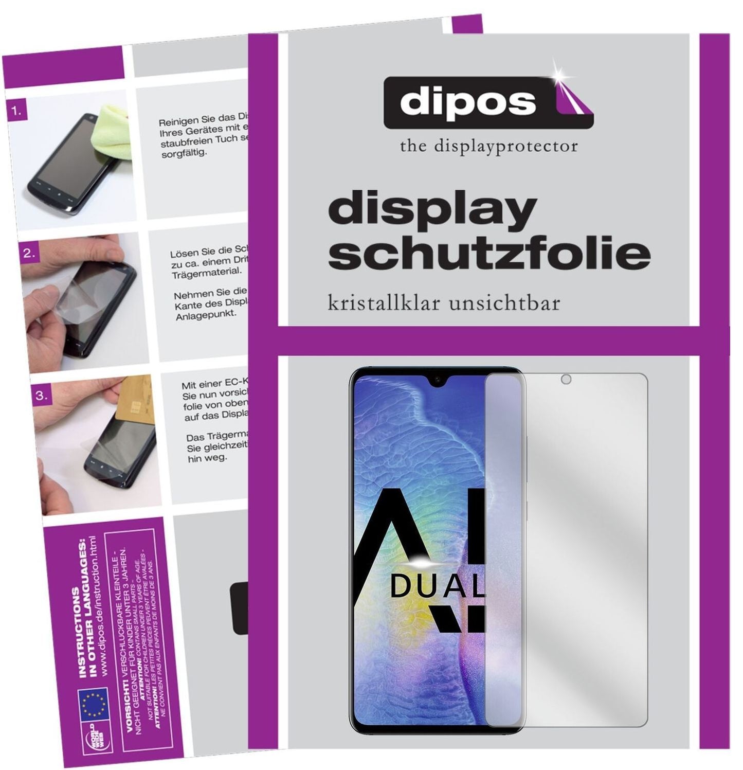 5x Schutzfolie klar für Huawei Mate 20 Display-Sch (2)