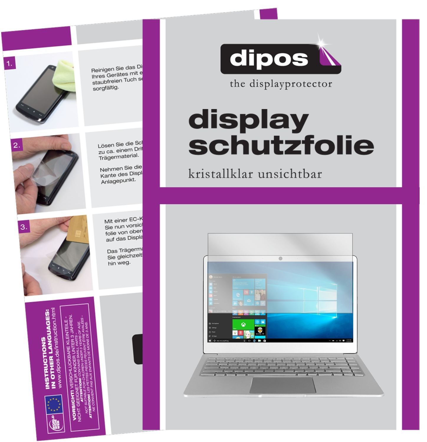 2x Schutzfolie klar für Jumper EZBook X4 Display-S (1)