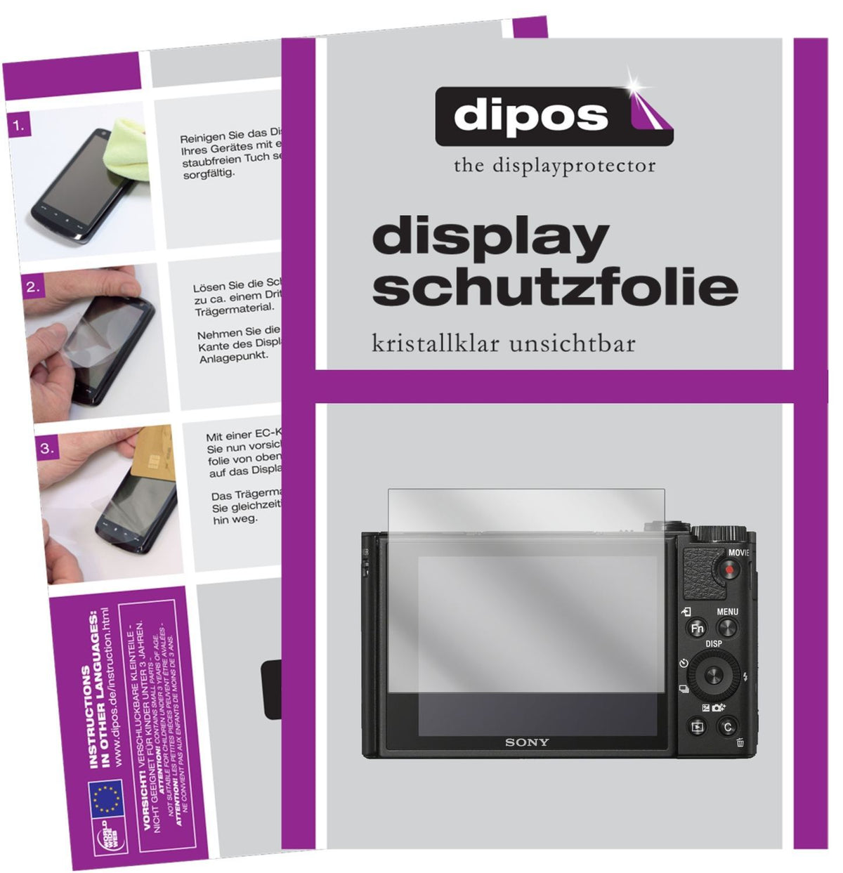 6x Schutzfolie klar für Sony DSC-HX99 Display-Schu (1)
