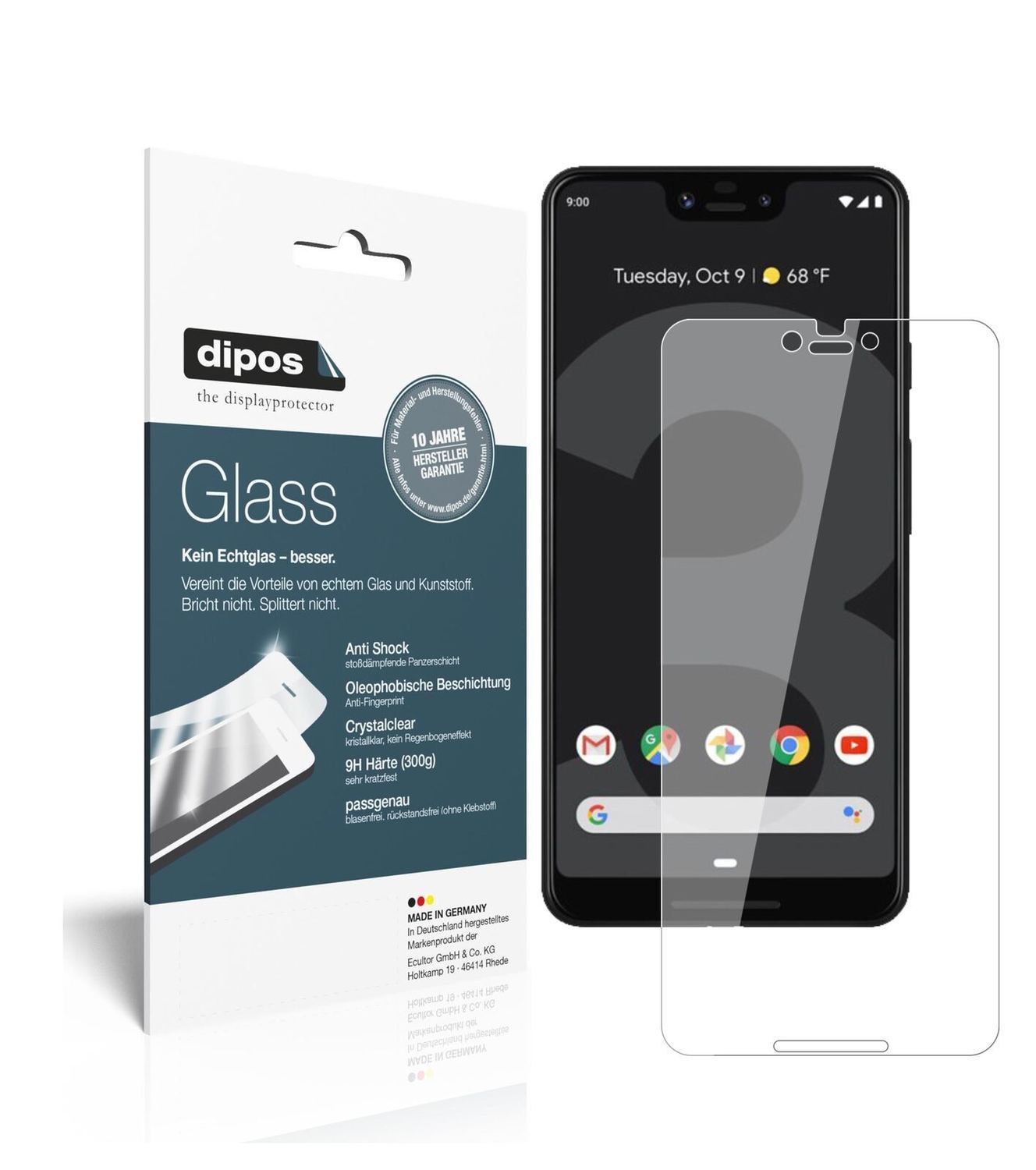 1x 9H Schutzfolie für Google Pixel 3 XL Panzerfoli (2)