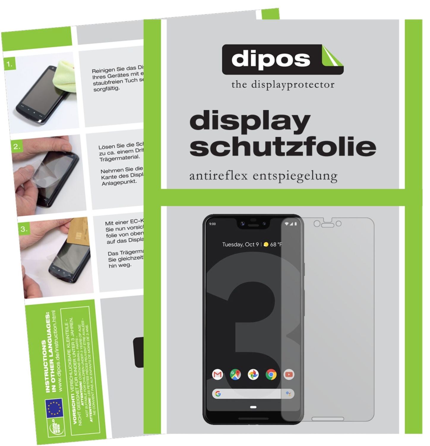 5x Schutzfolie matt für Google Pixel 3 XL Display- (2)