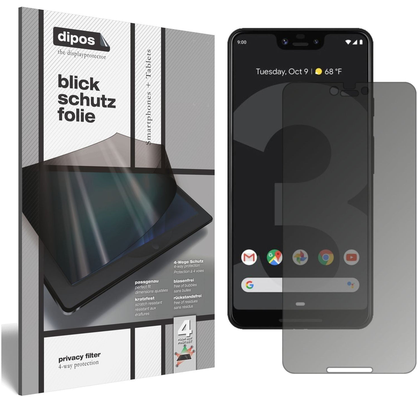 Blickschutzfolie für Google Pixel 3 XL matt Schutz (1)