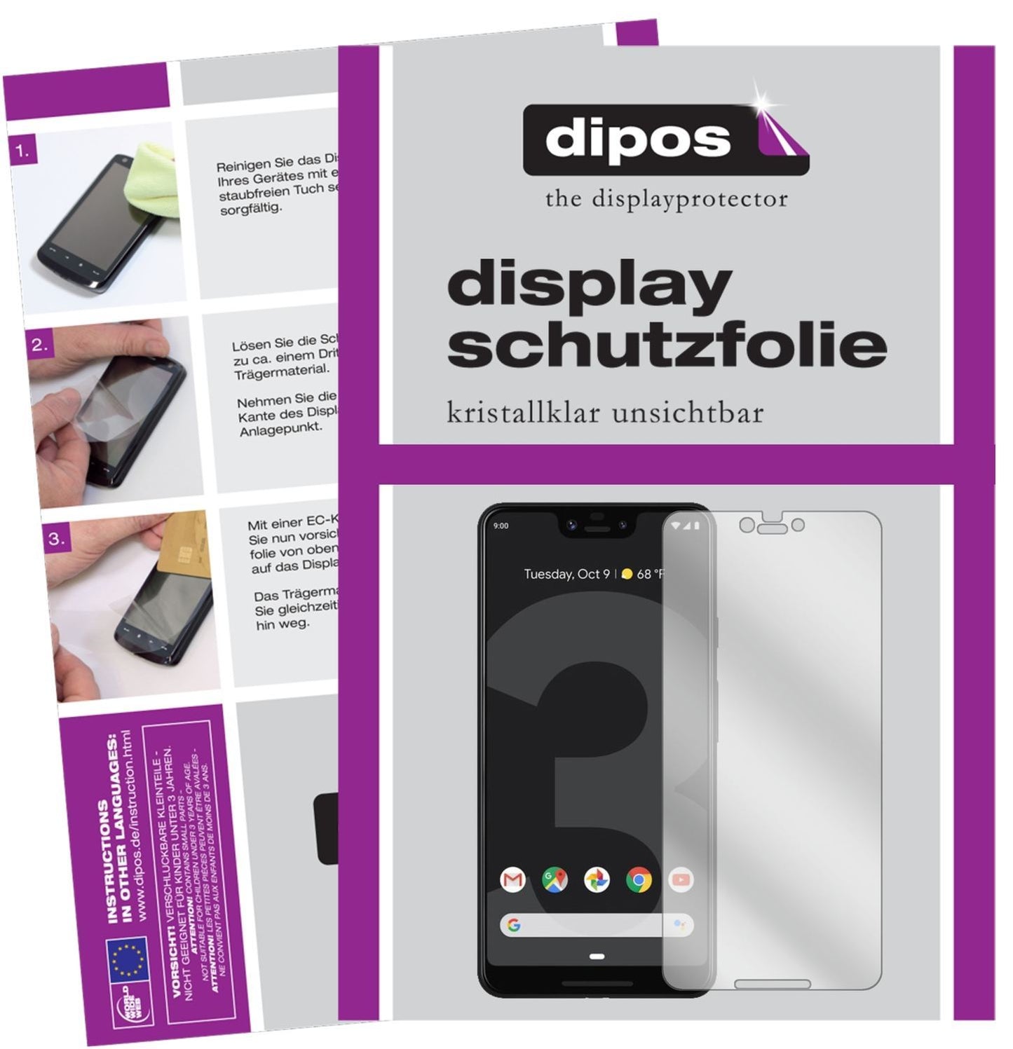 2x Schutzfolie klar für Google Pixel 3 XL Display- (1)