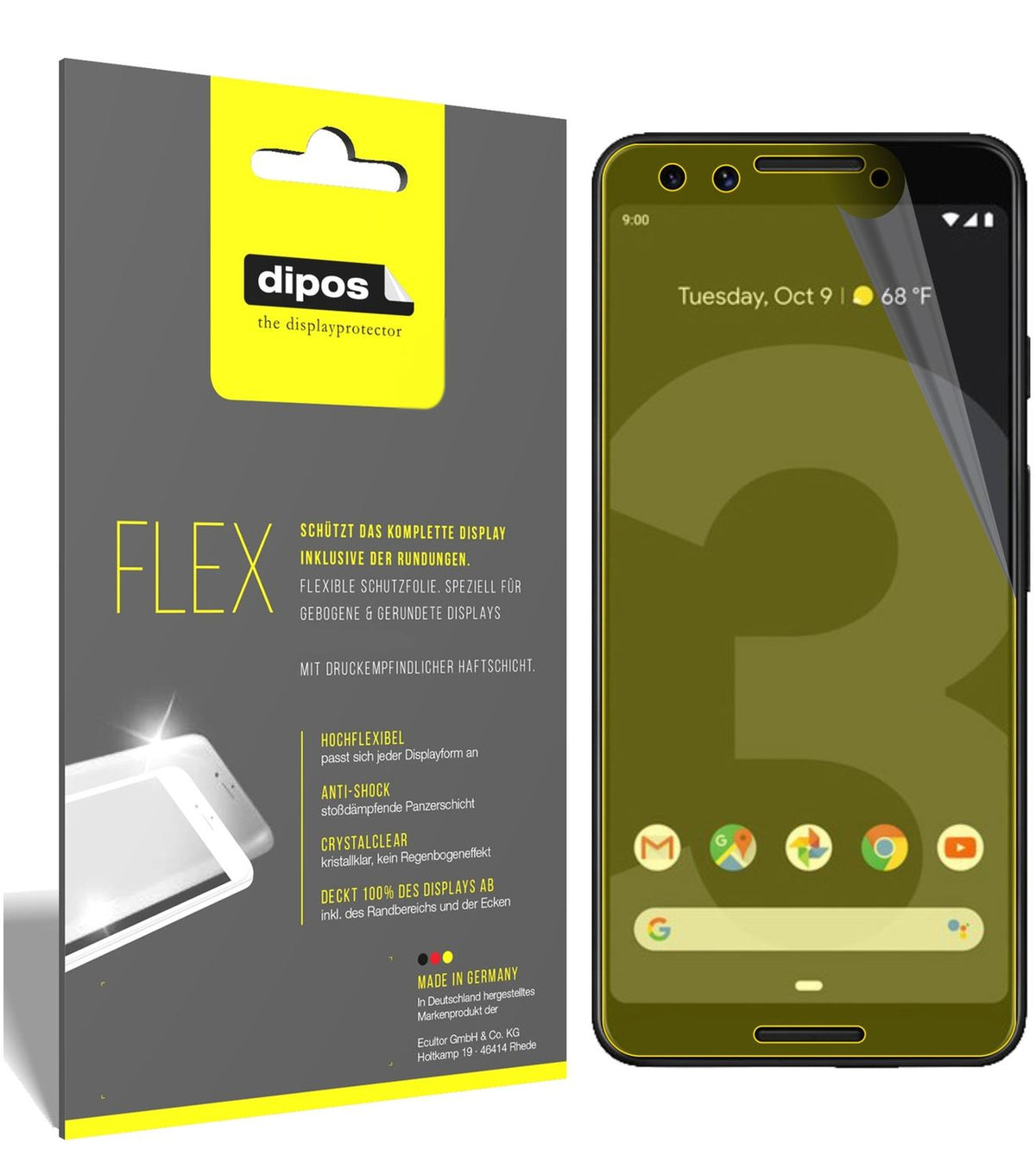 3x 3D Full Cover Schutzfolie für Google Pixel 3 (1)