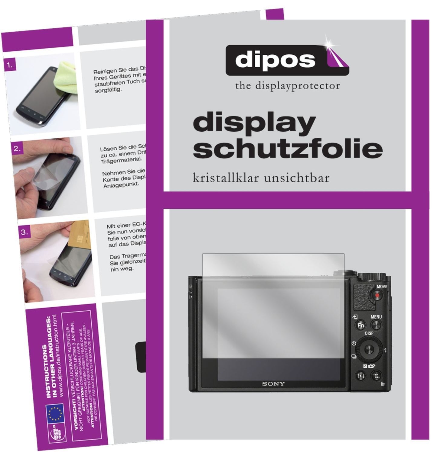 6x Schutzfolie klar für Sony DSC-HX95 Display-Schu (1)